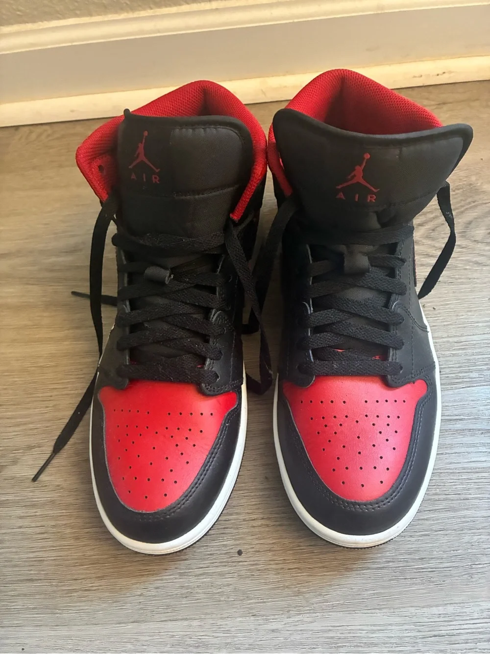 Jordan Black and Red High-Top Sneakers